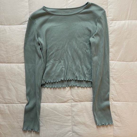 Turquoise Soft Ribbed Long-Sleeve - Picture 1 of 1